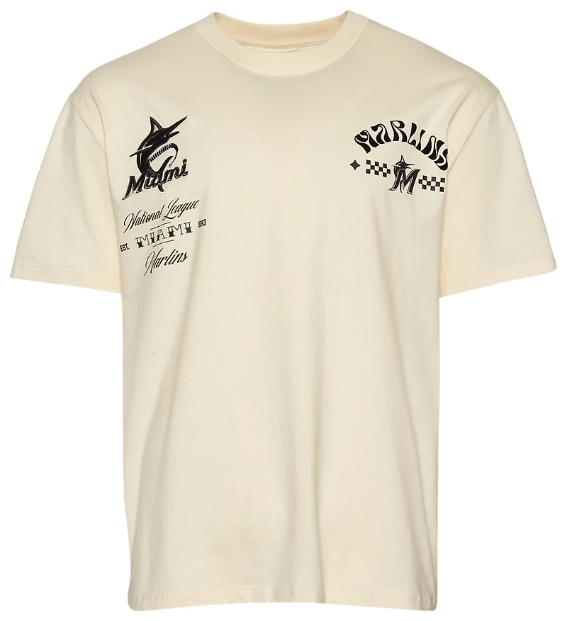 Pro Standard Marlins Wavy Drop Shoulder FC T-Shirt - Men's