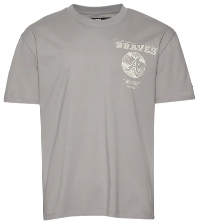 Pro Standard Braves Blueprint Drop Shoulder FC T-Shirt - Men's