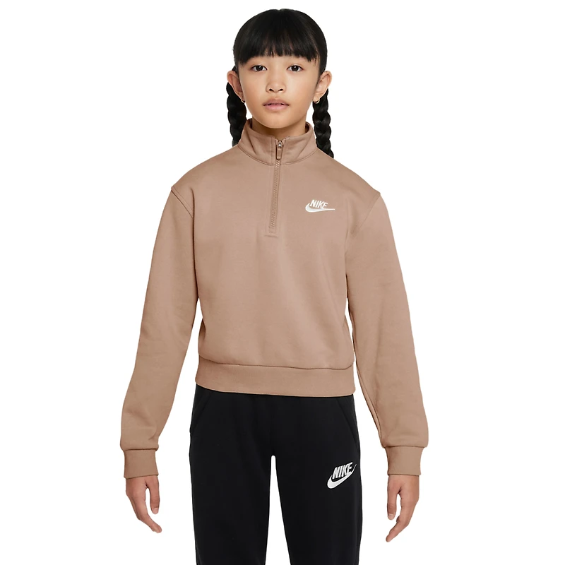 Nike Club Fleece Half-Zip - Girls' Grade School