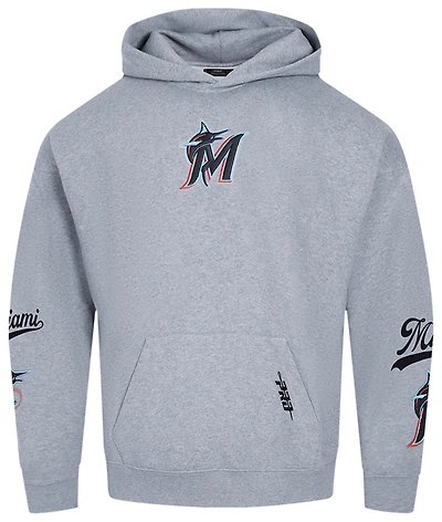 Pro Standard Marlins Living Large Drop Shoulder PO Hoodie - Men's