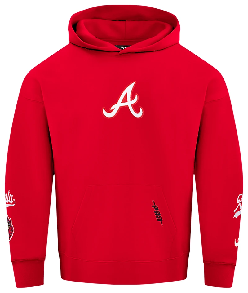 Pro Standard Braves Living Large Drop Shoulder PO Hoodie - Men's