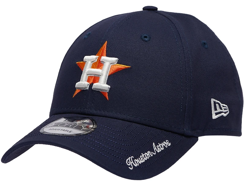 New Era Astros Visor Script 9FORTY Cap - Men's