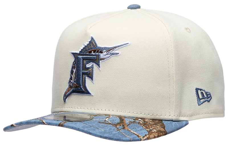New Era Marlins 950AF RealTree Blue Cap - Men's