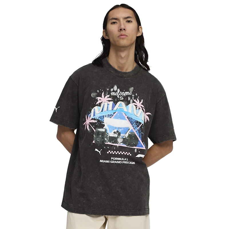 PUMA F1 Miami Washed Graphic Tee - Men's