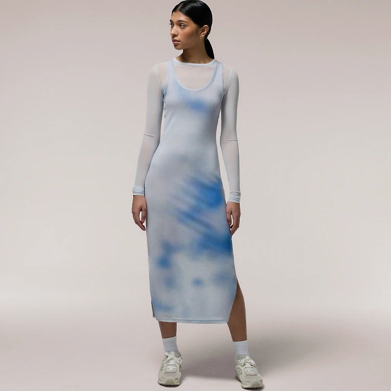 Cozi Long Sleeve Layered Mesh Midi Dress - Women's