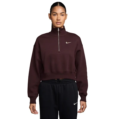 Nike Style Fleece Crop Quarter-Zip  - Women's