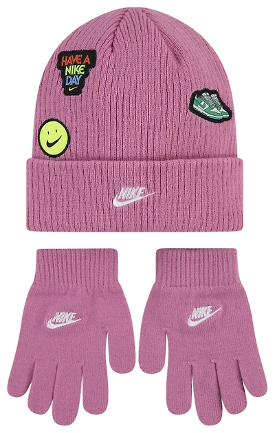 Nike Patch Peak Beanie Set - Girls' Grade School