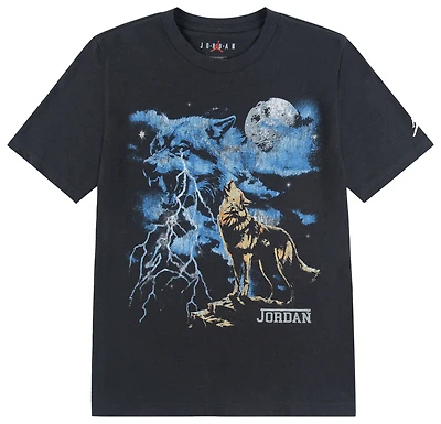 Jordan Wolf Grey Retro T-Shirt - Boys' Grade School