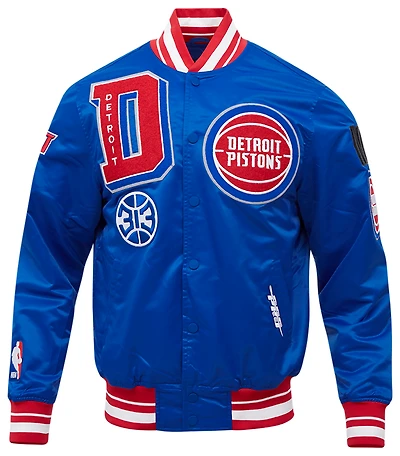 Pro Standard Detroit Pistons Mash Up Rib Satin Jacket - Men's