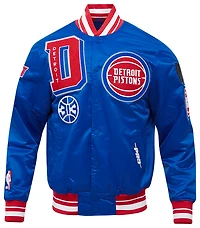 Pro Standard Detroit Pistons Mash Up Rib Satin Jacket - Men's