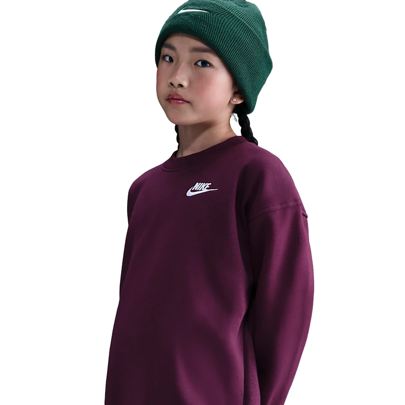 Nike Club Fleece Oversized Crew LBR - Girls' Grade School