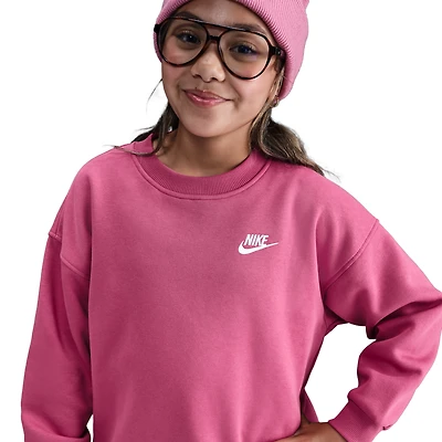 Nike NSW Oversized Club Fleece Crew - Girls' Grade School