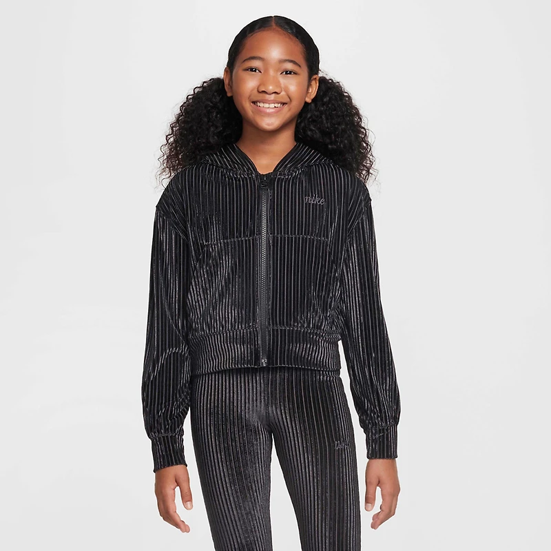 Nike NSW Hooded Full Zip LS Cozy Rib - Girls' Grade School