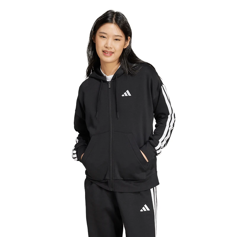 adidas Essentials 3-Stripes Full-Zip Fleece Hoodie - Women's