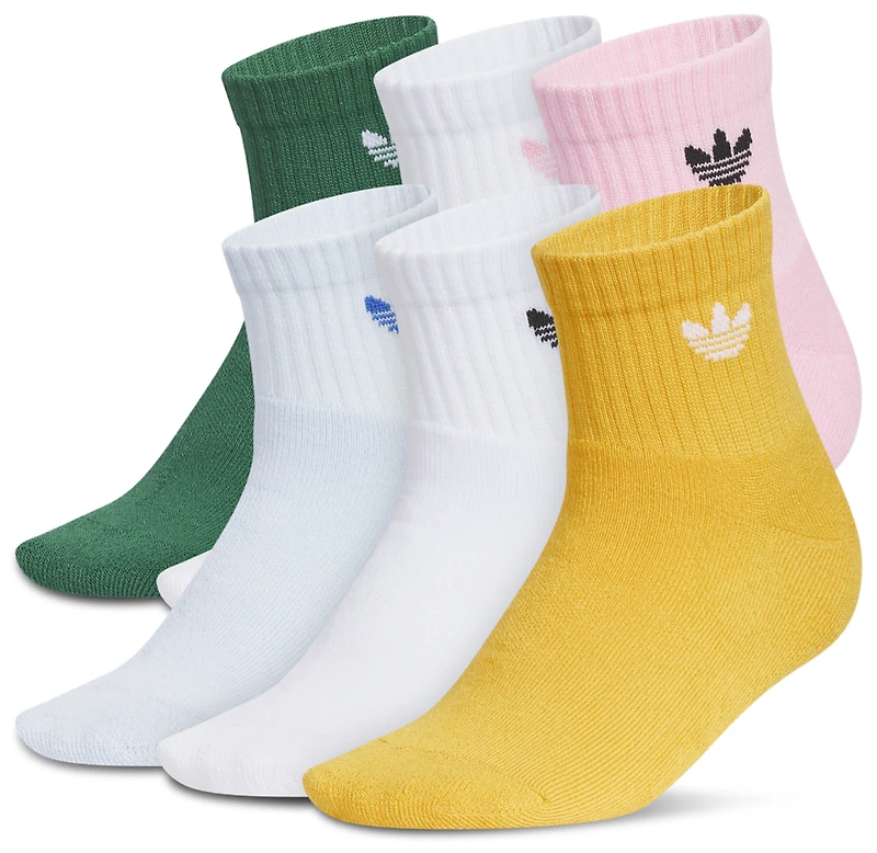 adidas Originals Trefoil 2.0 Quarter Socks 6-Pack - Girls' Grade School