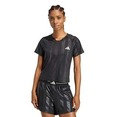 adidas Hyperglam 3-Stripes Emboss Training T-Shirt - Women's