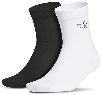 adidas Originals Rhinestone 2 Pack HI Quarter Socks - Women's