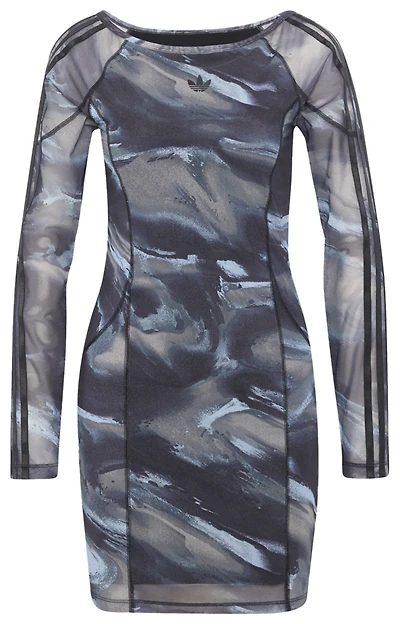 adidas Originals All Over Print Long Sleeve Mini Dress - Women's