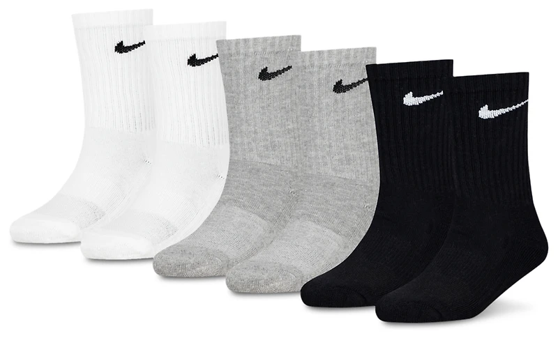 Nike 6 Pack Dri-FIT Performance Basic Crew Socks - Boys' Preschool