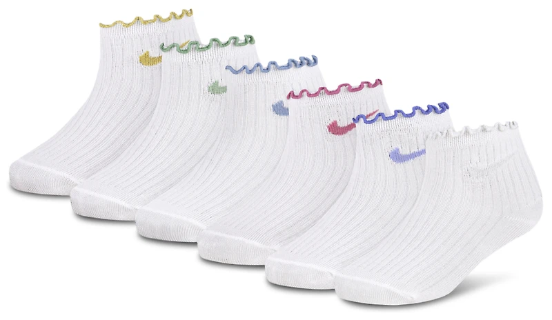 Nike Lettuce Welt 6 Pack Quarter Socks - Youth
