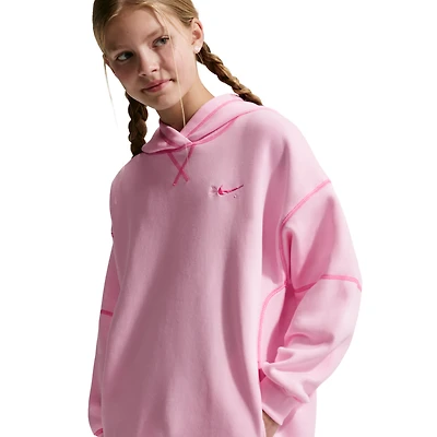 Nike NSW Club Fleece OS Pullover Hoodie - Girls' Grade School