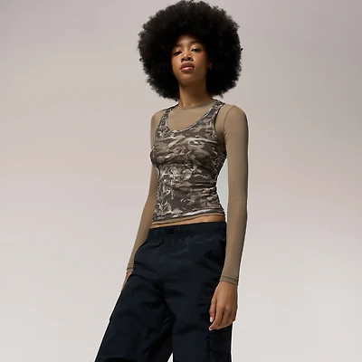 Cozi Long Sleeve Layered Mesh Top - Women's