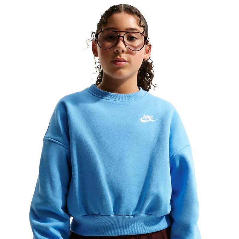 Nike NSW Club Fleece LBR Boxy Crew - Girls' Grade School