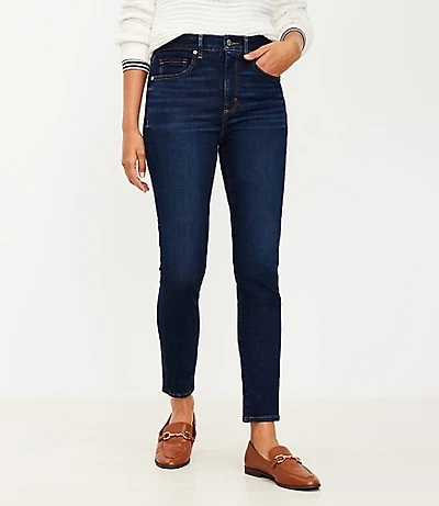 Petite High Rise Skinny Jeans Classic Dark Indigo Wash