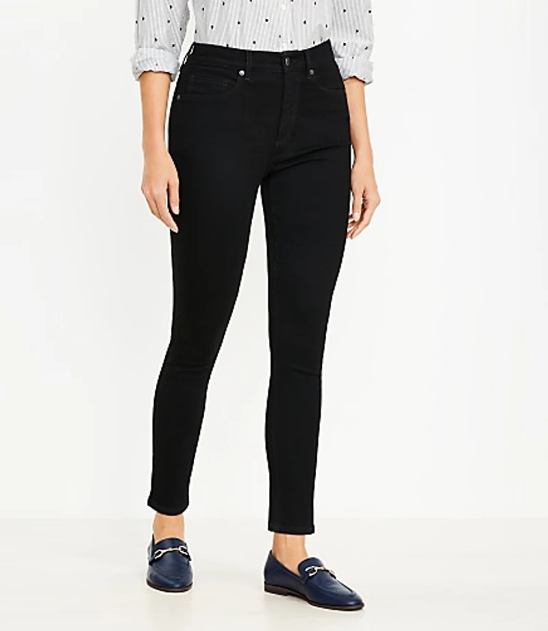 Petite Curvy High Rise Skinny Jeans Black