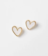 Mother of Pearl Heart Stud Earrings