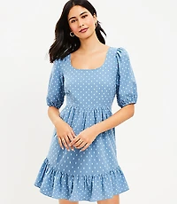 Petite Clip Tie Back Flounce Swing Dress