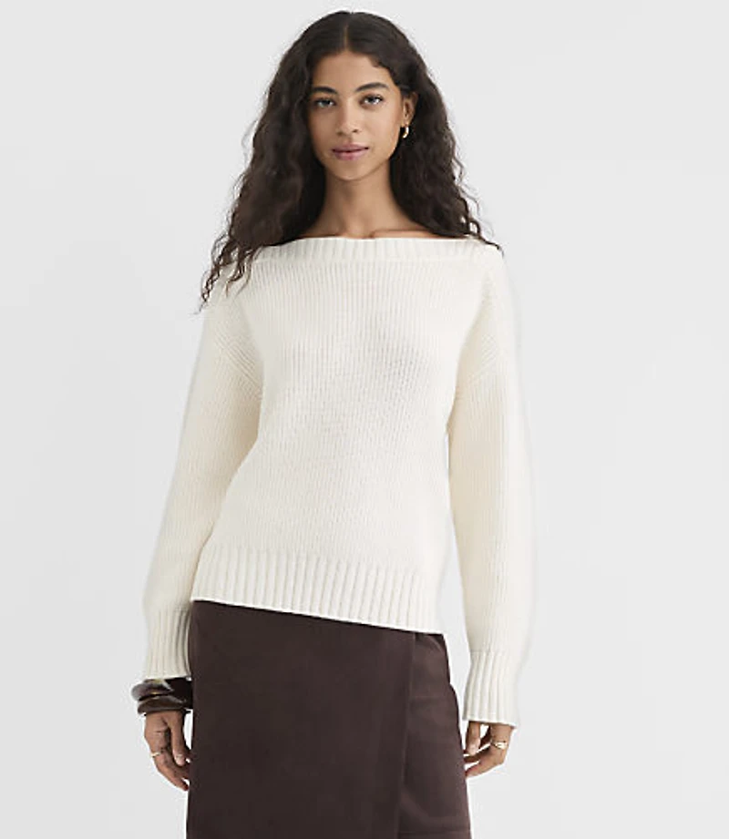 Ribtrim Boatneck Sweater