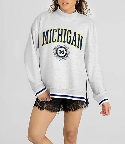 Gameday Couture Michigan Wolverines Rally Point Funnel Neck Sweatshirt