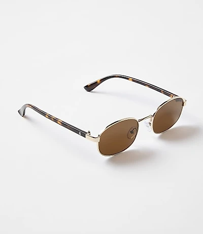 Lou & Grey Metallic Round Sunglasses