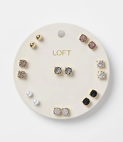 Pearlized Sparkle Stud Earring Set