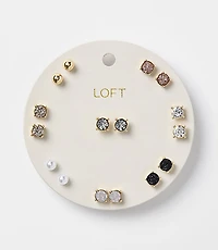 Pearlized Sparkle Stud Earring Set