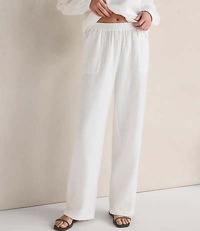 Haven Well Within Textured Cotton Gauze Pants