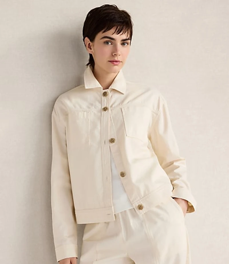 Haven Well Within Cotton Ecru Denim Boxy Jacket
