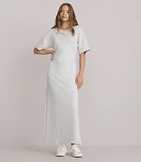 Petite Lou & Grey Heathered Scubasoft Side Pleated Maxi Dress