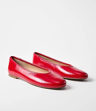 Patent High Vamp Ballet Flats