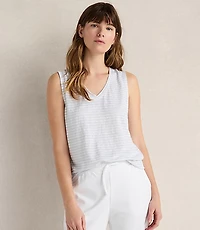 Haven Well Within Linen Stripe V-Neck Top