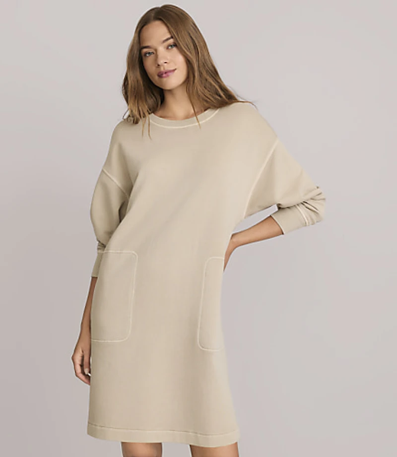 Petite Lou & Grey Denim Washed Terrysoft Mini Pocket Dress