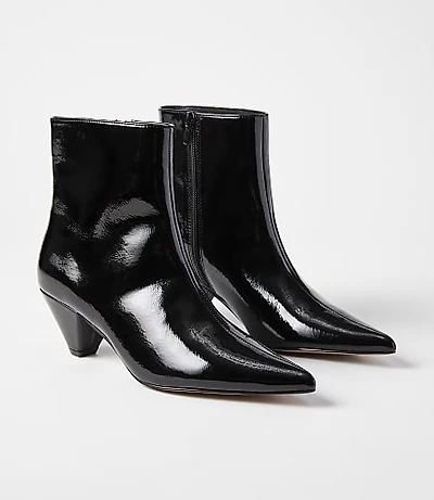 Patent Triangle Heel Booties