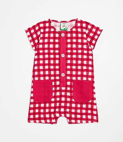 LOFT x Mon Coeur Linen Gingham Romper
