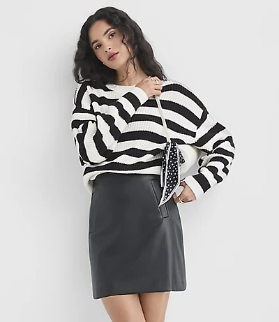 Petite Faux Leather Pocket Mini Skirt