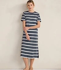 Haven Well Within Organic Cotton Interlock Striped Short Sleeve Dress