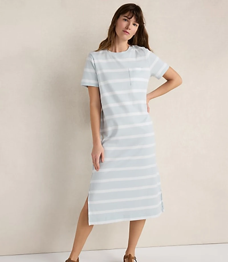 Haven Well Within Organic Cotton Interlock Striped Short Sleeve Dress
