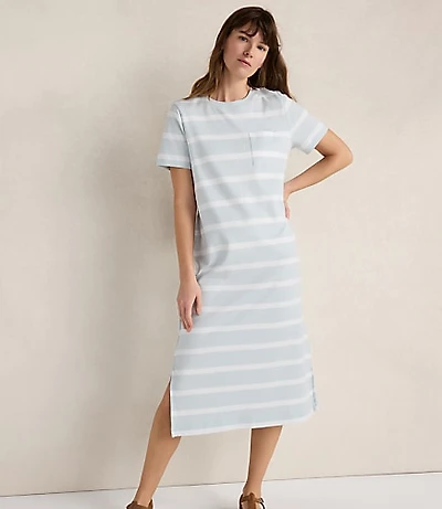 Haven Well Within Organic Cotton Interlock Striped Short Sleeve Dress