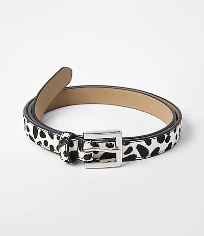 Spotted Hair Calf Skinny Belt