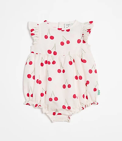 LOFT x Mon Coeur Linen Cherry Romper